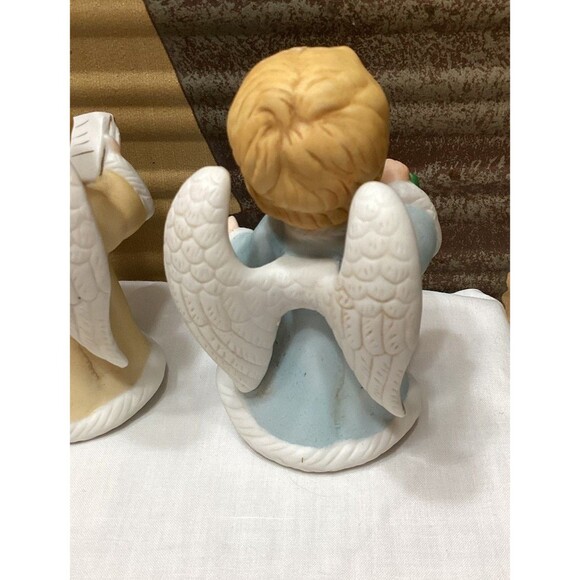 Set of 3 Vintage Homco Bisque Porcelain Christmas Angel Figurines #5557 Taiwan - Picture 6 of 12